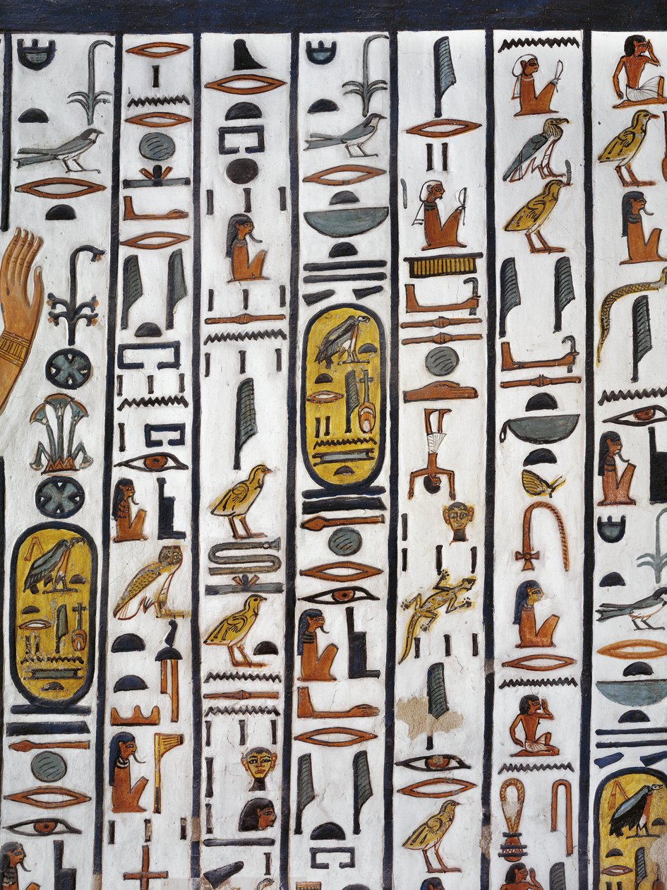 Mısır, Thebes, Luksor, Kraliçeler Vadisi, Nefertari Mezarı, 19. hanedandan mezar odasında duvar resmi by Egyptian 19th Dynasty
