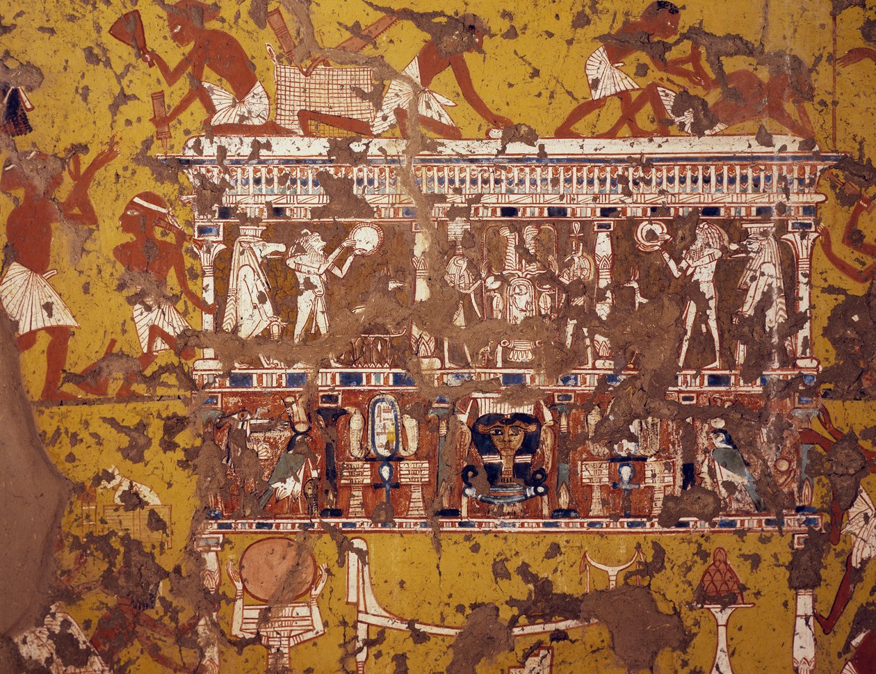 Oymalı tabut yapımı, fresk, Heykeltıraş Ipy#39;nin mezarı, Deir el-Medina Theban Nekropolü (Unesco Dünya Mirası Listesi) by Egyptian 19th Dynasty