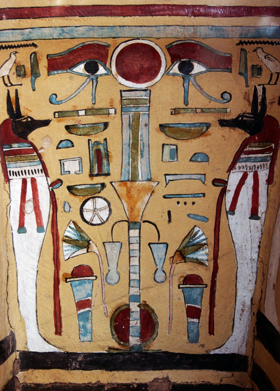 Anubis mumyası, Ankh-ef-en-Khonsu lahitinin dekoratif detayı by Egyptian 21st Dynasty