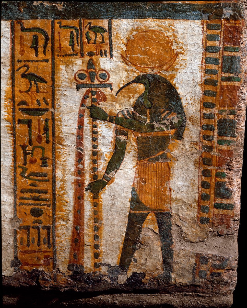 Mısır antik: Thot, ay tanrısı, ibis başında bir adam şeklinde. 21. hanedan (MÖ 1085-935) katip Butehamon
