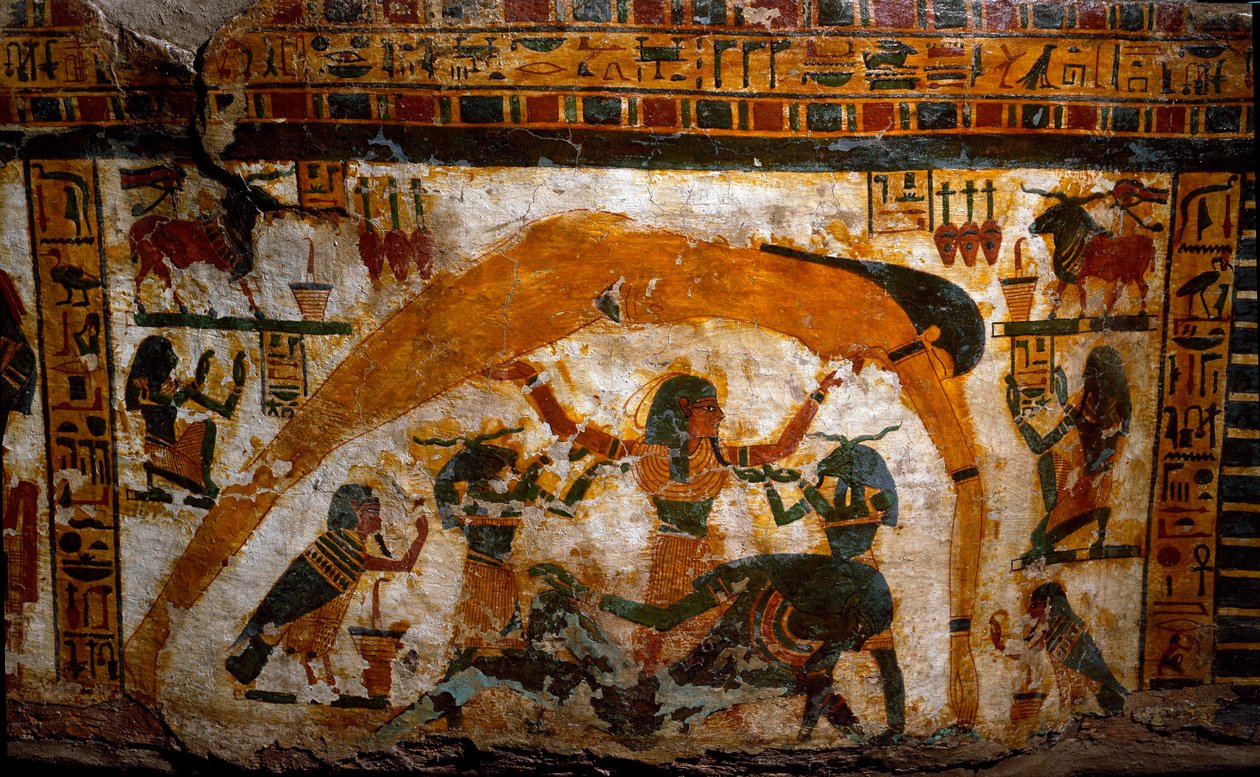 Mısır antik: Boutehamon (Butehamon), kraliyet katibi tarafından boyanmış ahşap lahit. Thebes