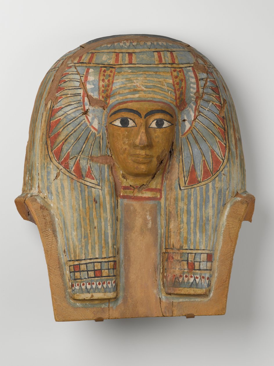 Tahta bir Tabut Kapağından yüz, MÖ 945-715 dolayları (gesso ve boya ile ahşap) by Egyptian 22nd Dynasty