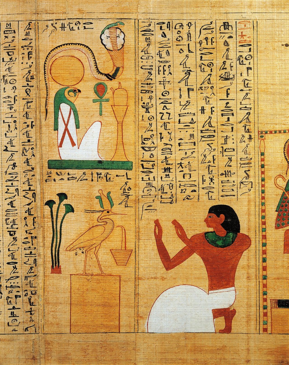 Amon'un Baş taşıyıcısı Imenemsauf'un mitolojik papirüsü. Detay: kuş olarak güneş Ra'ya ilahi by Egyptian 22nd Dynasty