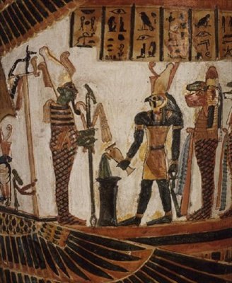 Osiris, Nekhtefmet kartonundan detay, Üçüncü Ara Dönem, MÖ 934-889 dolayları (sıvalı ve boyalı keten) by Egyptian 22nd Dynasty