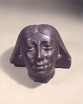 Bir adamın başı, muhtemelen yüksek bir memur, MÖ 700 dolayları (granit) by Egyptian 25th Dynasty