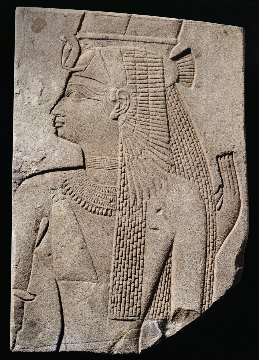 İlahi bir eşin kabartması, Geç Dönem, yaklaşık MÖ 780-656 (kumtaşı) by Egyptian 25th Dynasty