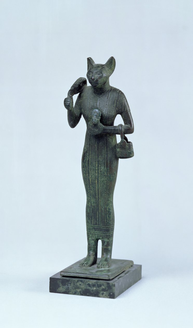 Tanrıça Bastet heykelciği, Üçüncü Ara Dönem (bronz) by Egyptian 25th Dynasty