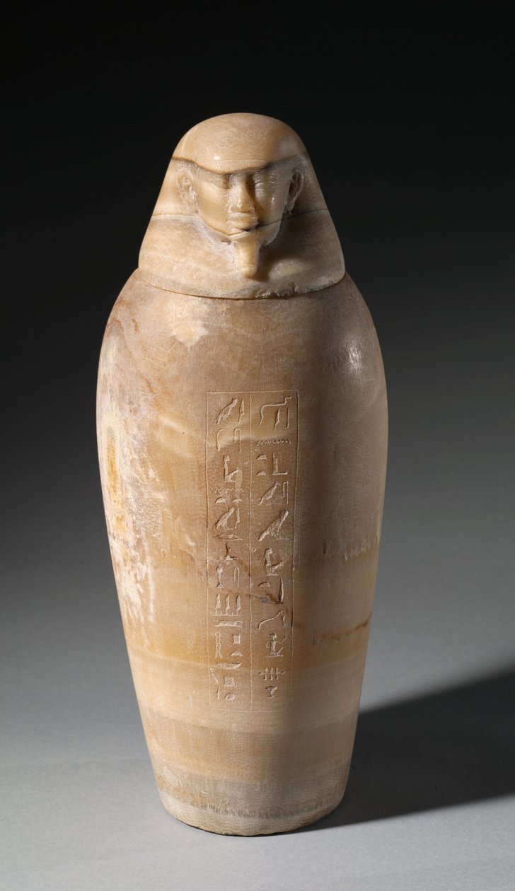 İnsan Başlı Kanopik Kavanoz, MÖ 664-525 by Egyptian 26th Dynasty