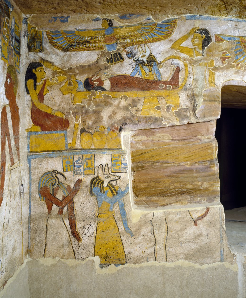 Pa Nentwy Mezarı, Bahariya Oasis, Giza, Mısır Mısır Uygarlığı, 26. Hanedan, MÖ 663-525 mezar odasının duvar resimleri by Egyptian 26th Dynasty