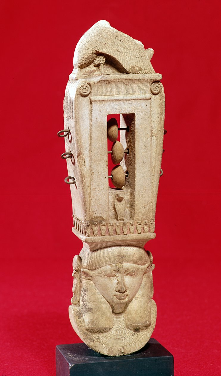 Sistrum, Saite Dönemi (kireçtaşı) by Egyptian 26th Dynasty