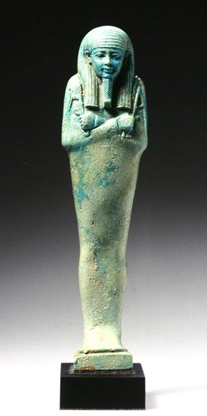 Nakht-Hor-em-heb-mes-em-khereden için Ushabti figürü, Geç Hanedan Dönemi, yaklaşık MÖ 600 (fayans) (ayrıca bkz. 241440) by Egyptian 26th Dynasty