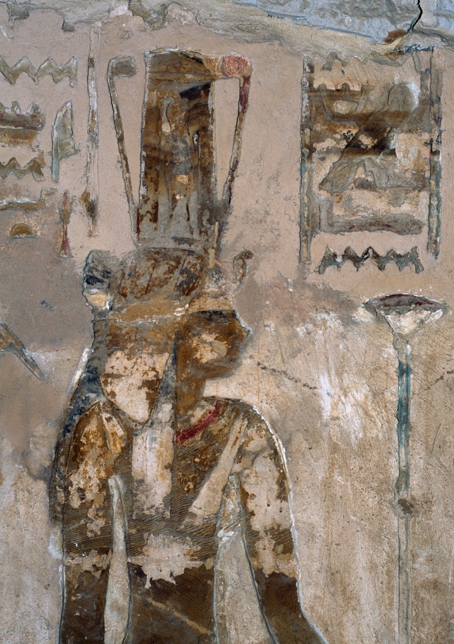 Duvar resimleri, Ain El Meftla Tapınağı, Bahariya Vahası, Giza, Mısır, 26. Hanedan (MÖ 663-525), Detay by Egyptian 26th Dynasty