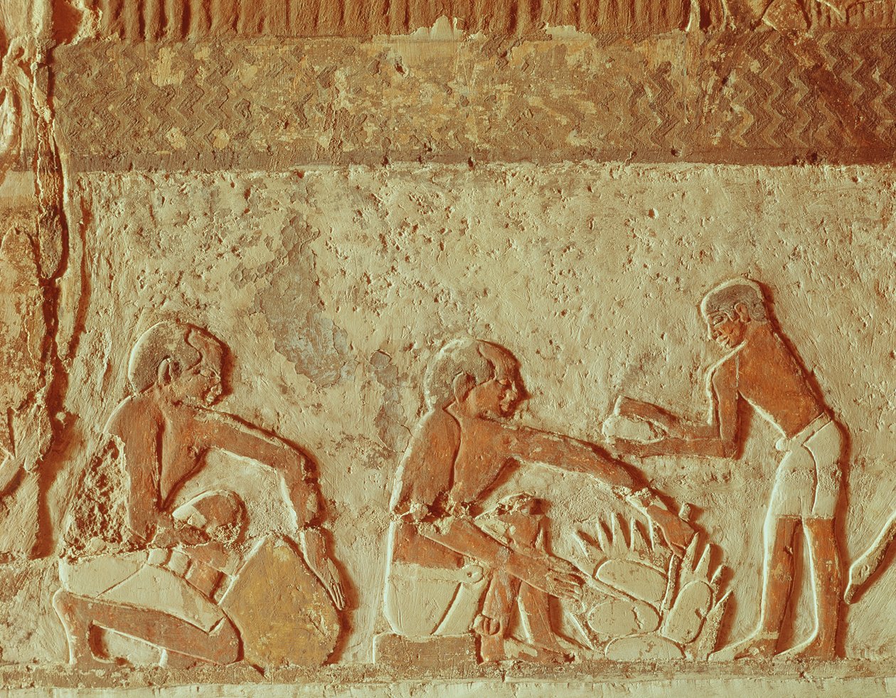 Ekmek yapımını ve pişirilmesini gösteren kabartma, Eski Krallık (duvar resmi) by Egyptian 5th Dynasty