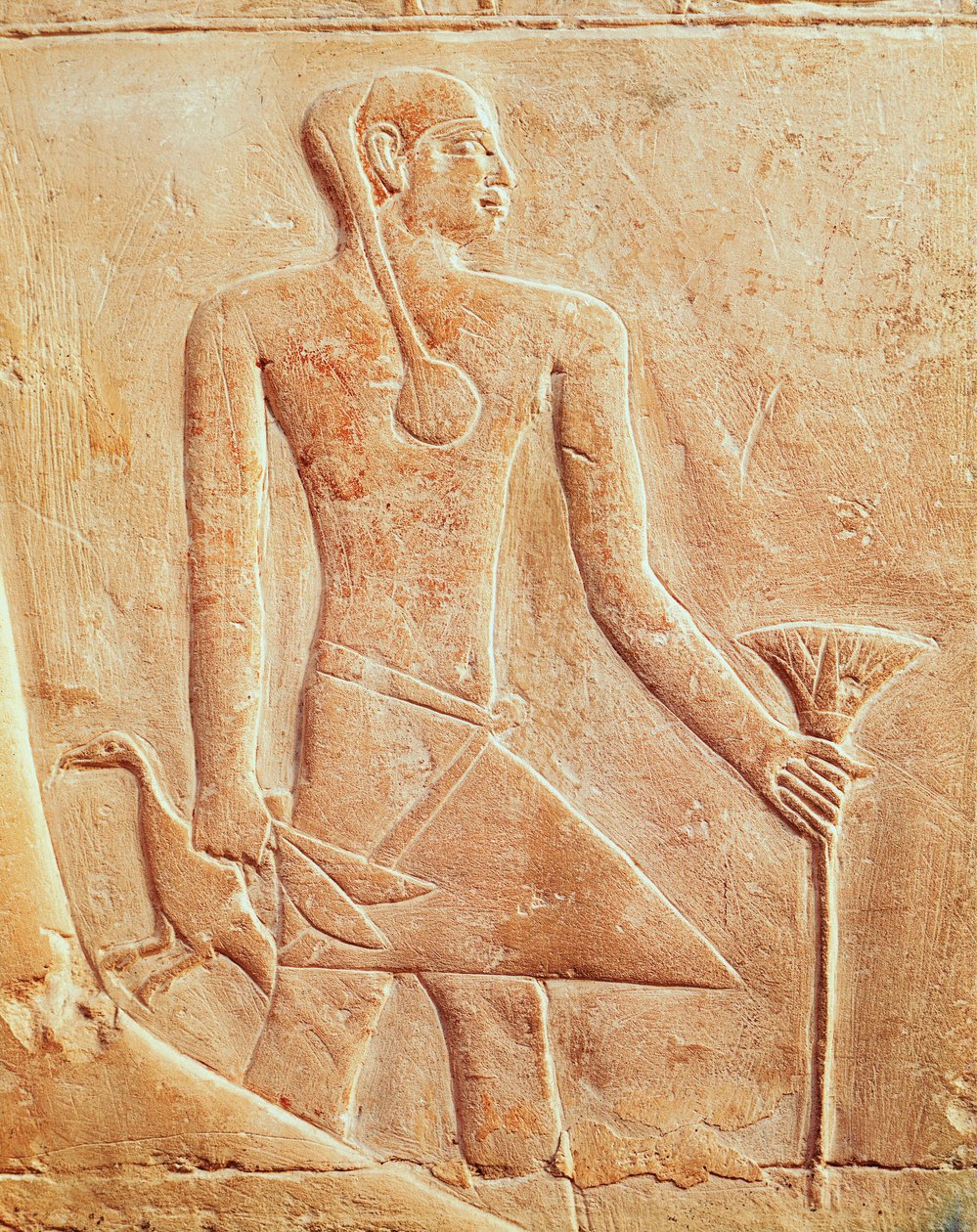 Hizmetçi ve kuş, kabartma by Egyptian 5th Dynasty
