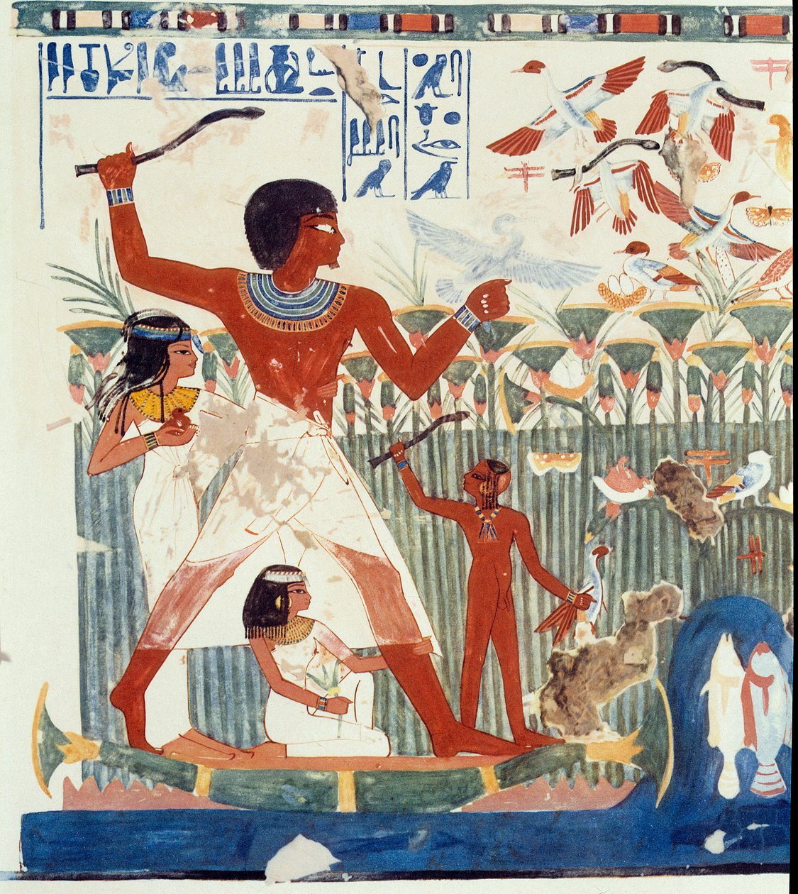 Sanat Mısır: Av kuşları. Nakht Mezarı Simile Koleji, II. Amenophis dönemi (yaklaşık MÖ 1450-1425) Paris, College De France by Egyptian Egyptian