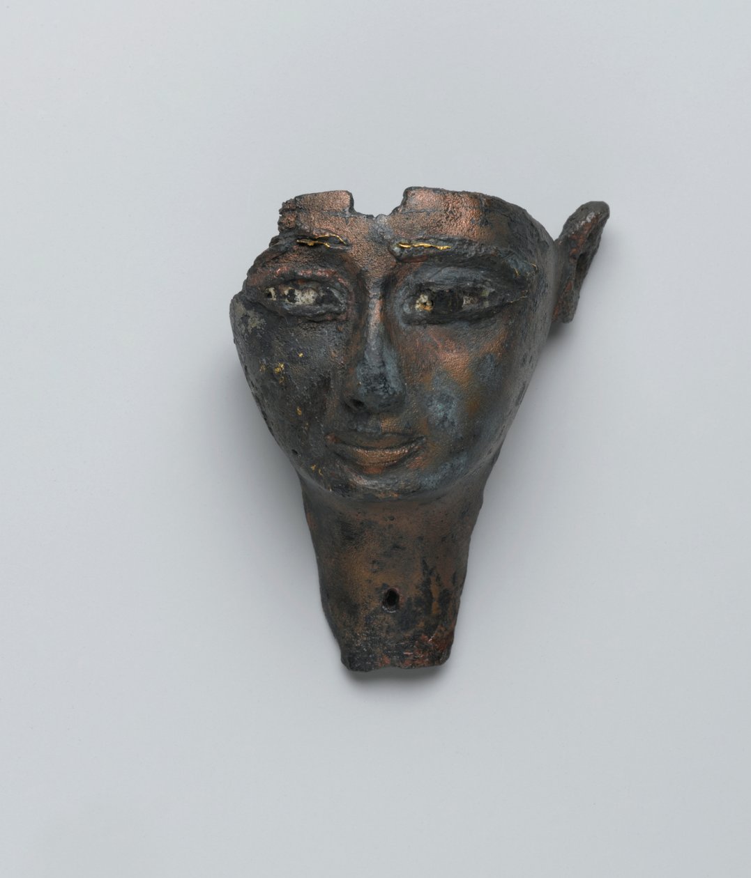 Kompozit bir heykelden yüz, Üçüncü Ara Dönem-Geç Dönem (bronz) by Egyptian Egyptian