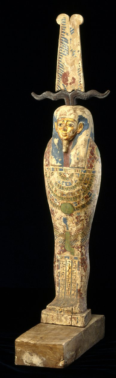 Yoldaş Heykeli, MÖ 332-30 (ahşap, çok renkli ve altın) by Egyptian Ptolemaic Period