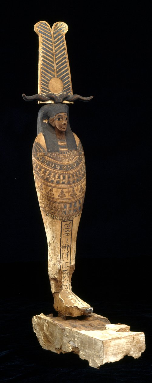 Ptah-Sokar-Osiris figürü, MÖ 332-30 (ahşap, çok renkli ve altın) by Egyptian Ptolemaic Period