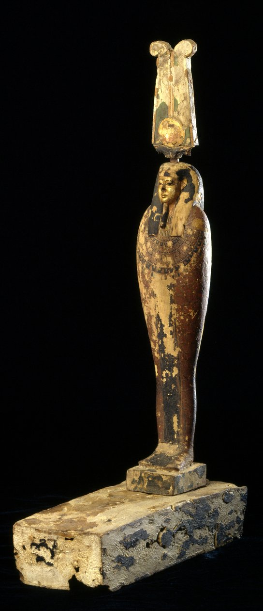 Ptah-Sokar-Osiris figürü, MÖ 332-30 (ahşap, çok renkli ve altın) by Egyptian Ptolemaic Period