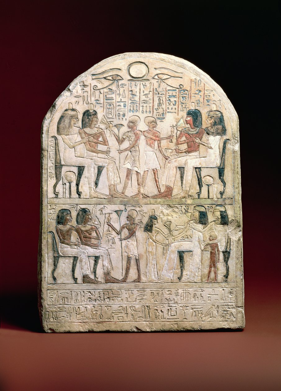 Cenaze dikilitaşı, MÖ 156 (boyalı kireçtaşı) by Egyptian Ptolemaic Period