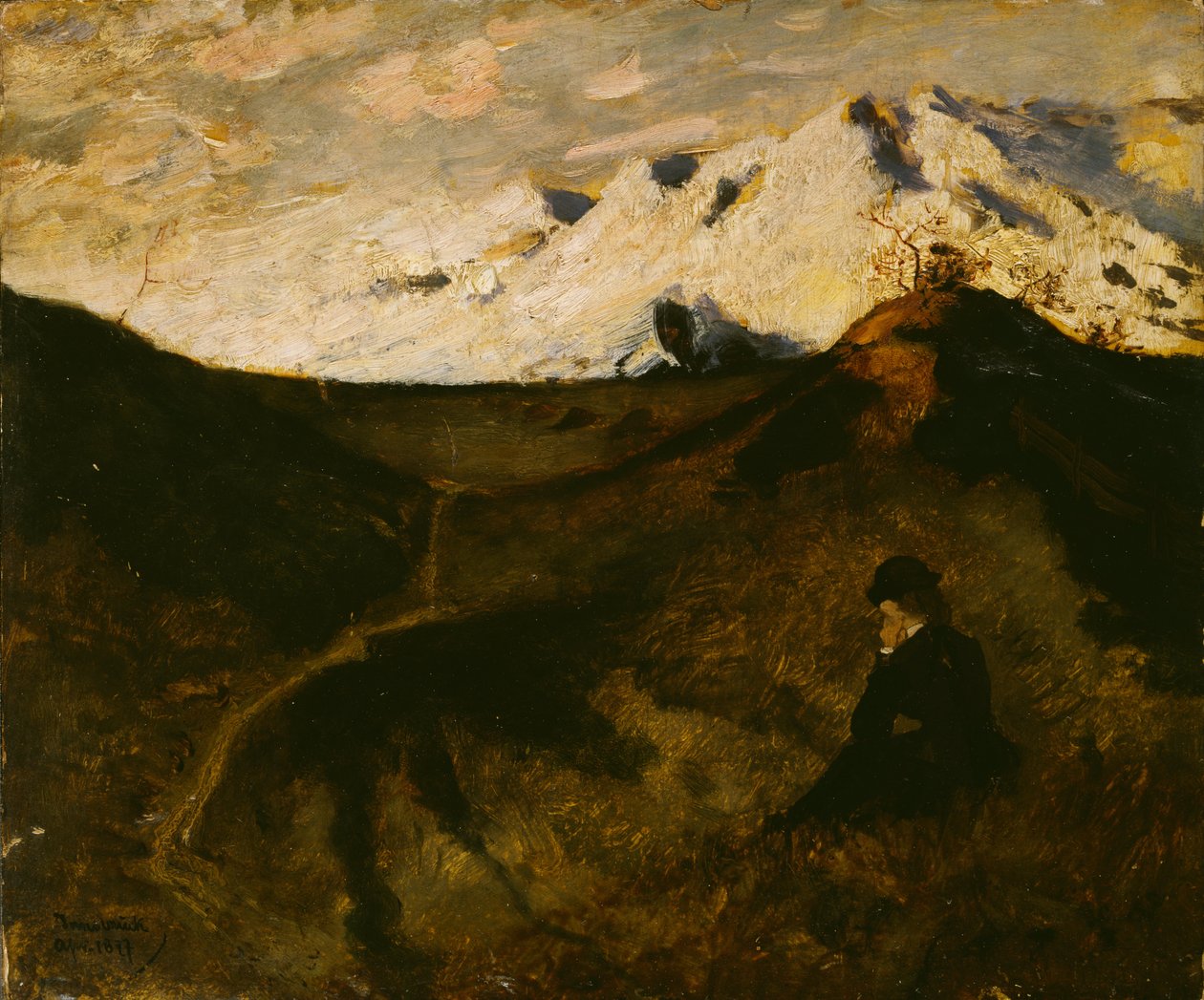 Innsbruck yakınlarındaki dağlar by Hjalmer Eilif Emanuel Peterssen