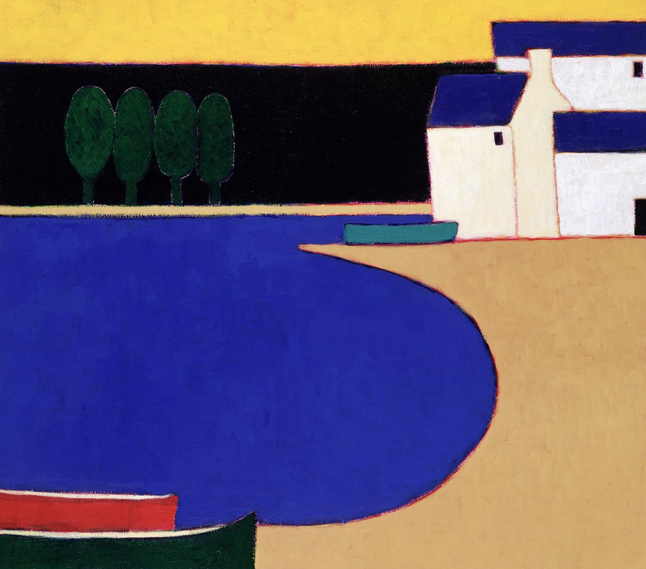 Bay yakın Ste. Marie, Brittany, 2004 (kağıt üzerinde akrilik) by Eithne Contemporary Artist Donne