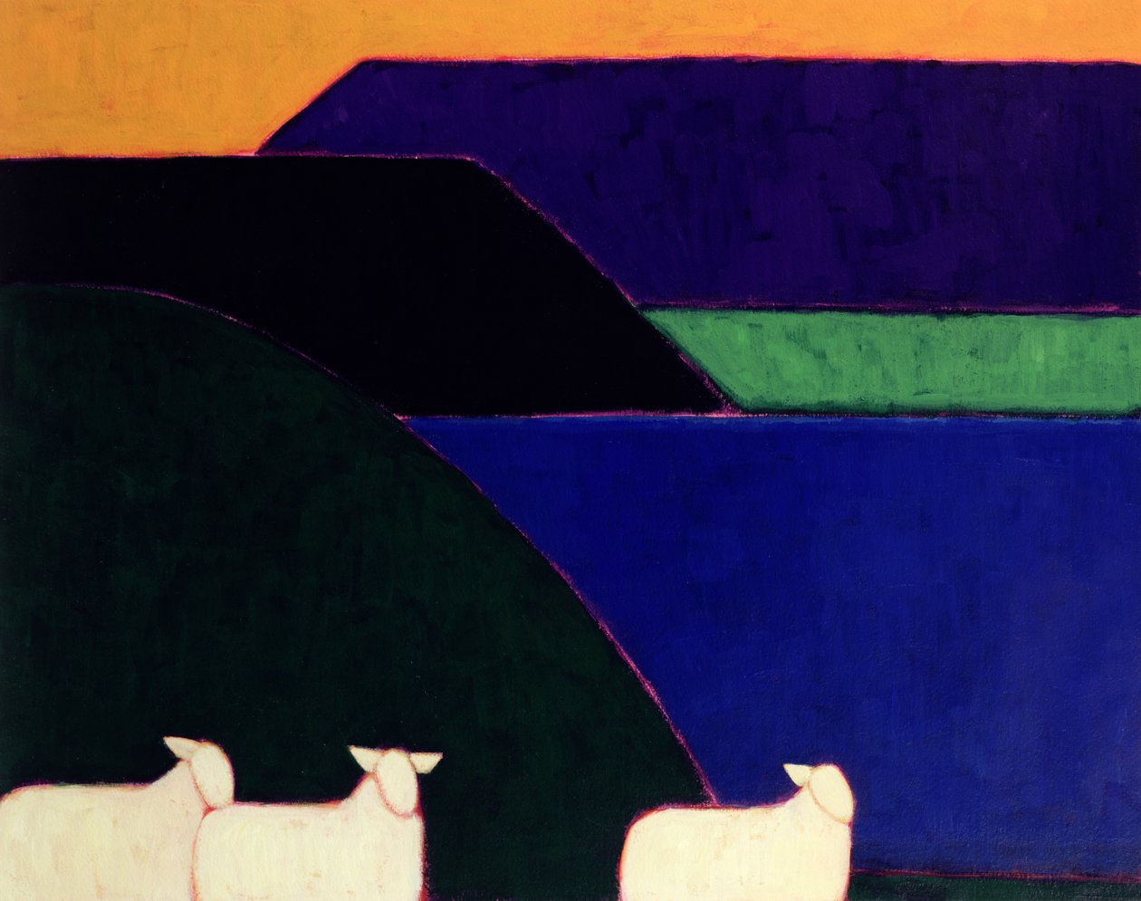 Fiyort Snaefellness, 1999 (kağıt üzerinde akrilik) by Eithne Contemporary Artist Donne