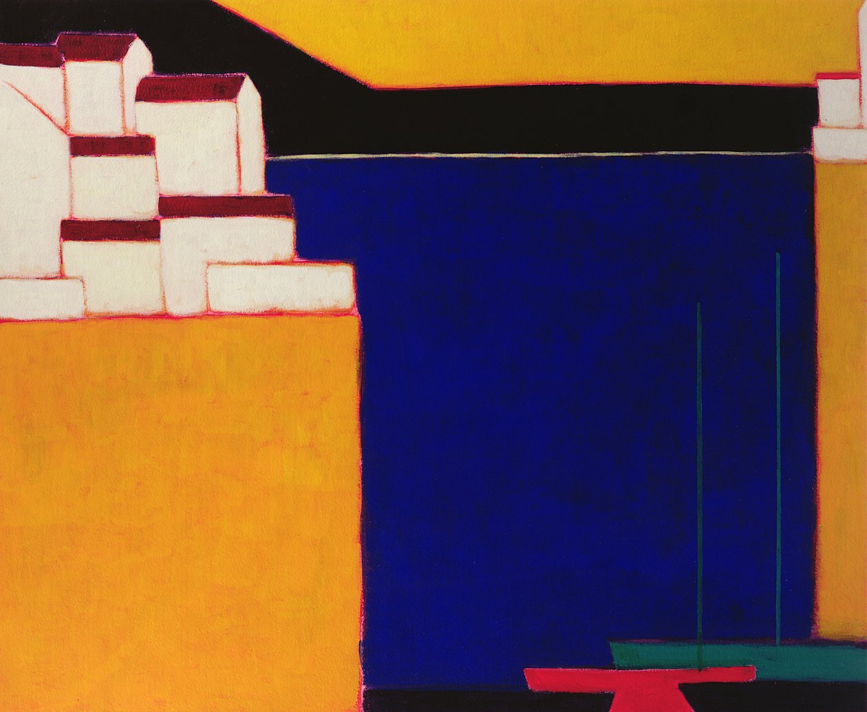 Mileai, Pelion, Yunanistan, 1998 (kağıt üzerinde akrilik) by Eithne Contemporary Artist Donne