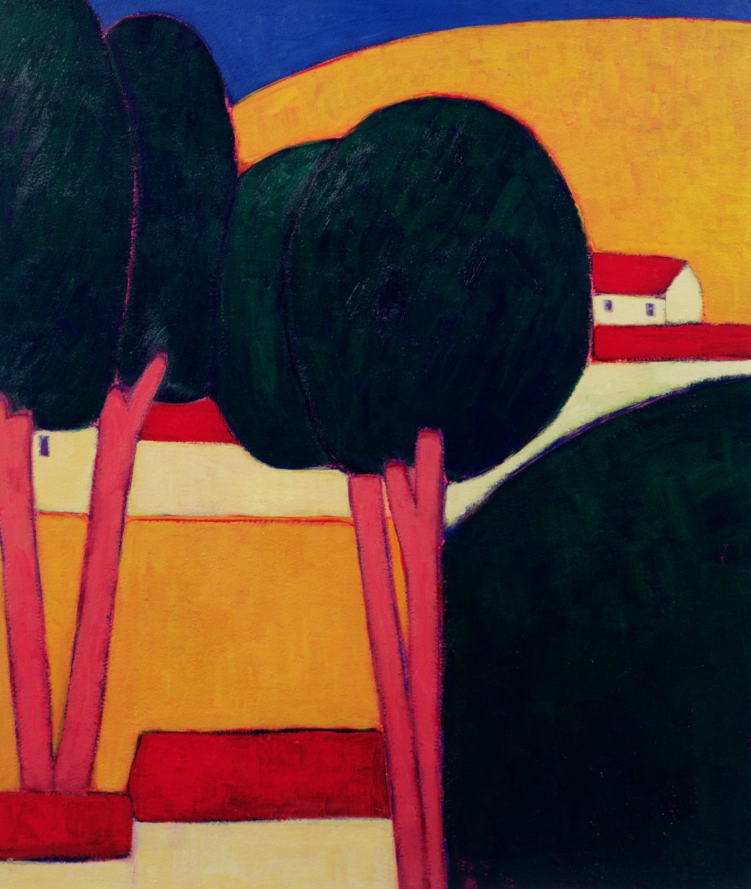 Provencal Farm, 1997 (kağıt üzerinde akrilik) by Eithne Contemporary Artist Donne