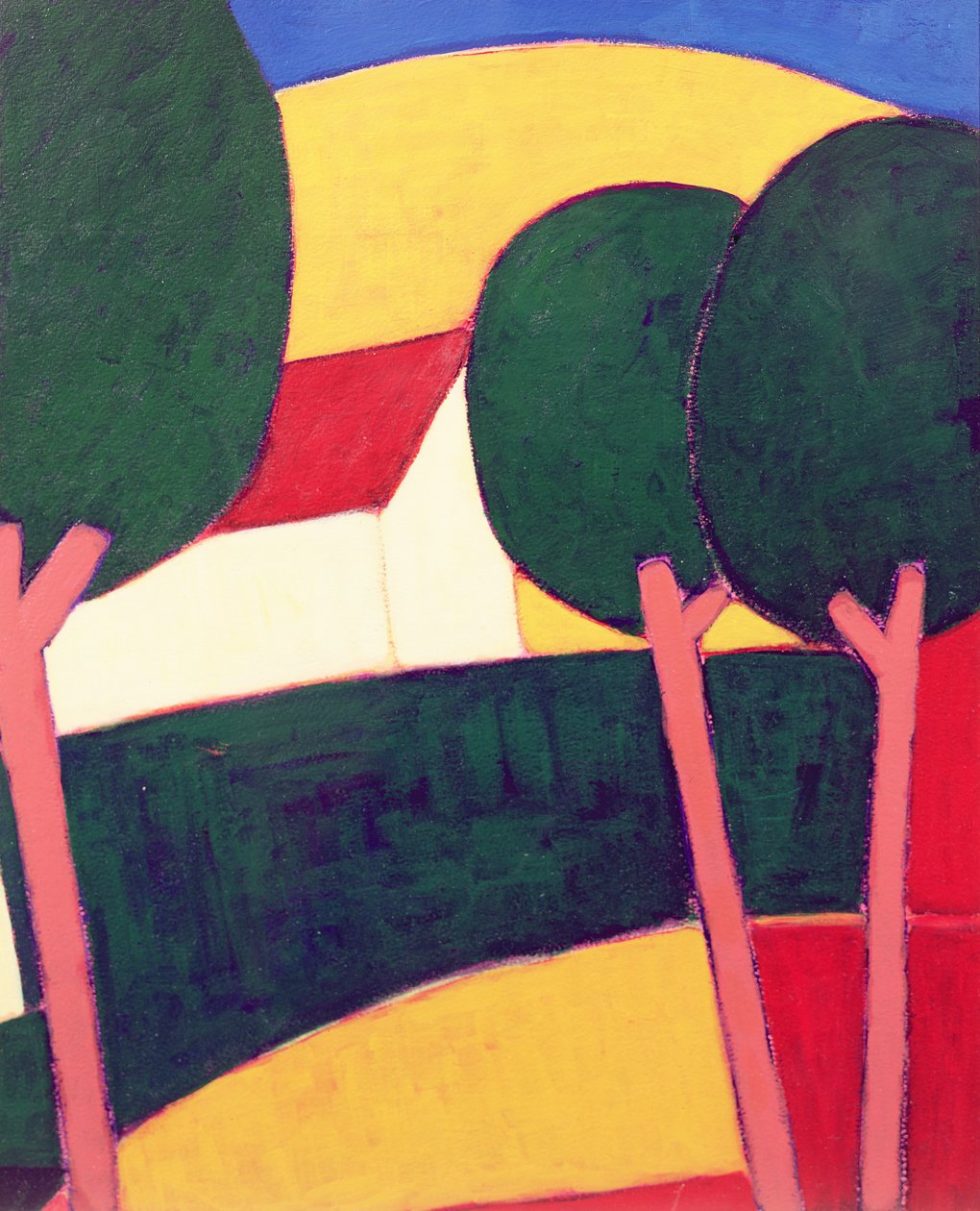 Provencal Paysage, 1997 (kağıt üzerinde akrilik) by Eithne Contemporary Artist Donne