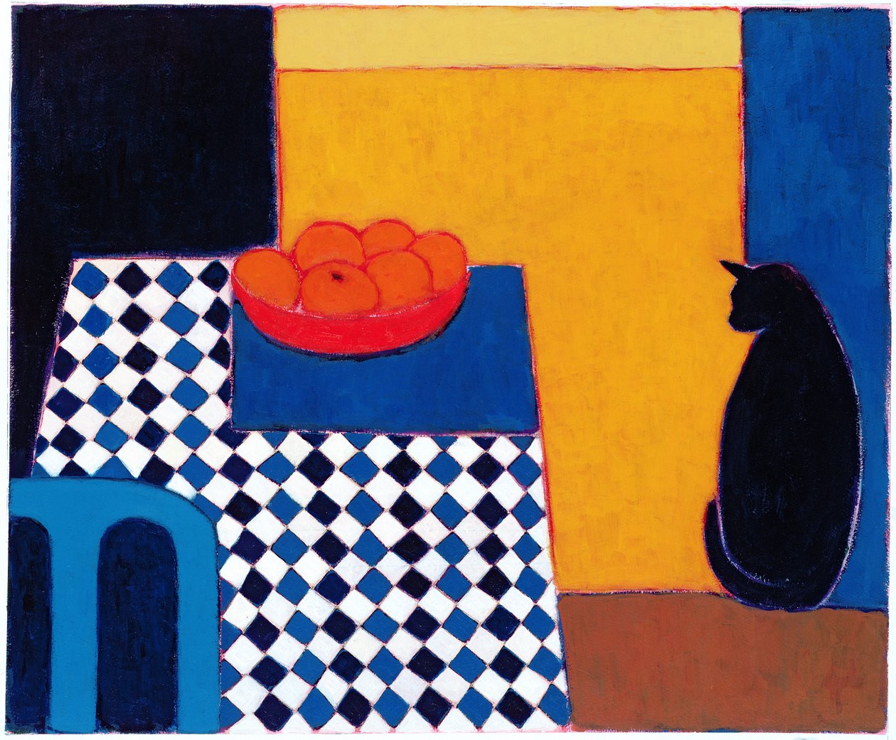 Boris ile Natürmort, 2002 (kağıt üzerinde akrilik) by Eithne Contemporary Artist Donne