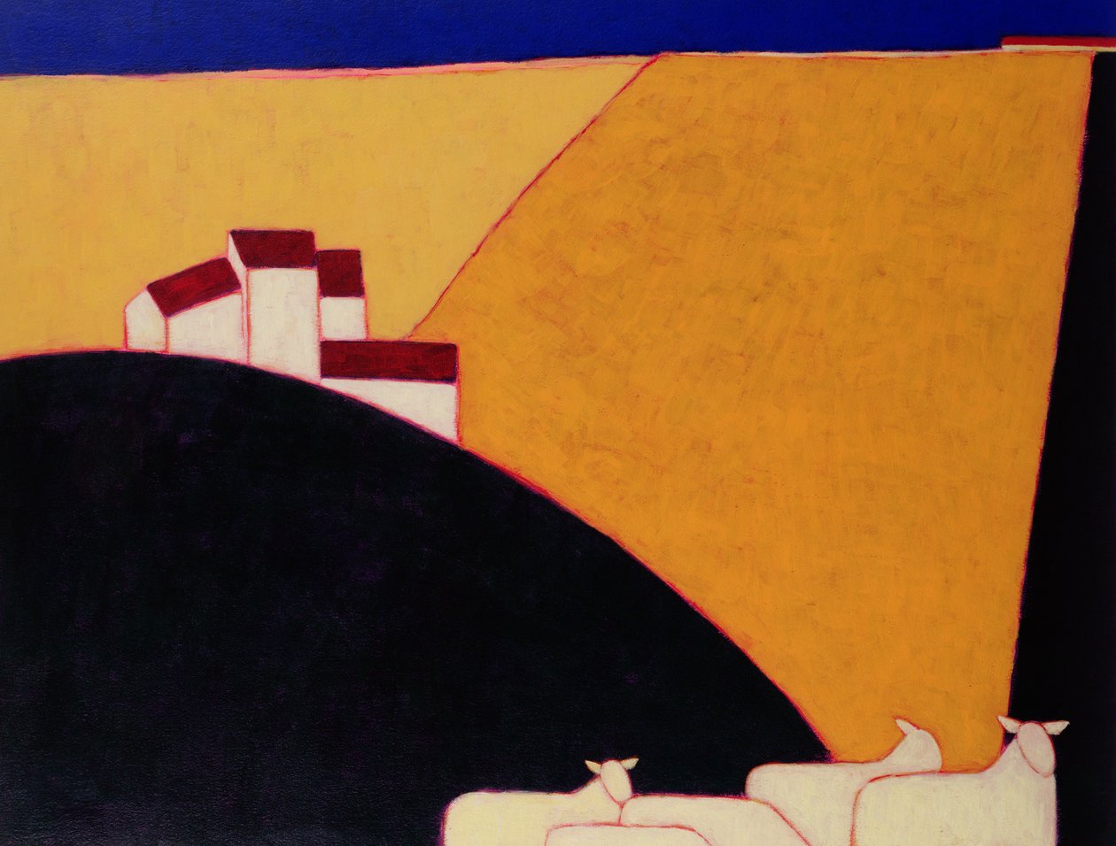 Tuscan Campagna, 1999 (kağıt üzerinde akrilik) by Eithne Contemporary Artist Donne
