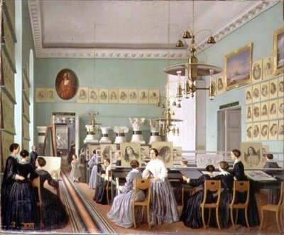 St. Petersburg Çizim Okulu Kadın Bölümü İçi by Ekaterina Nikolaevna Khilova