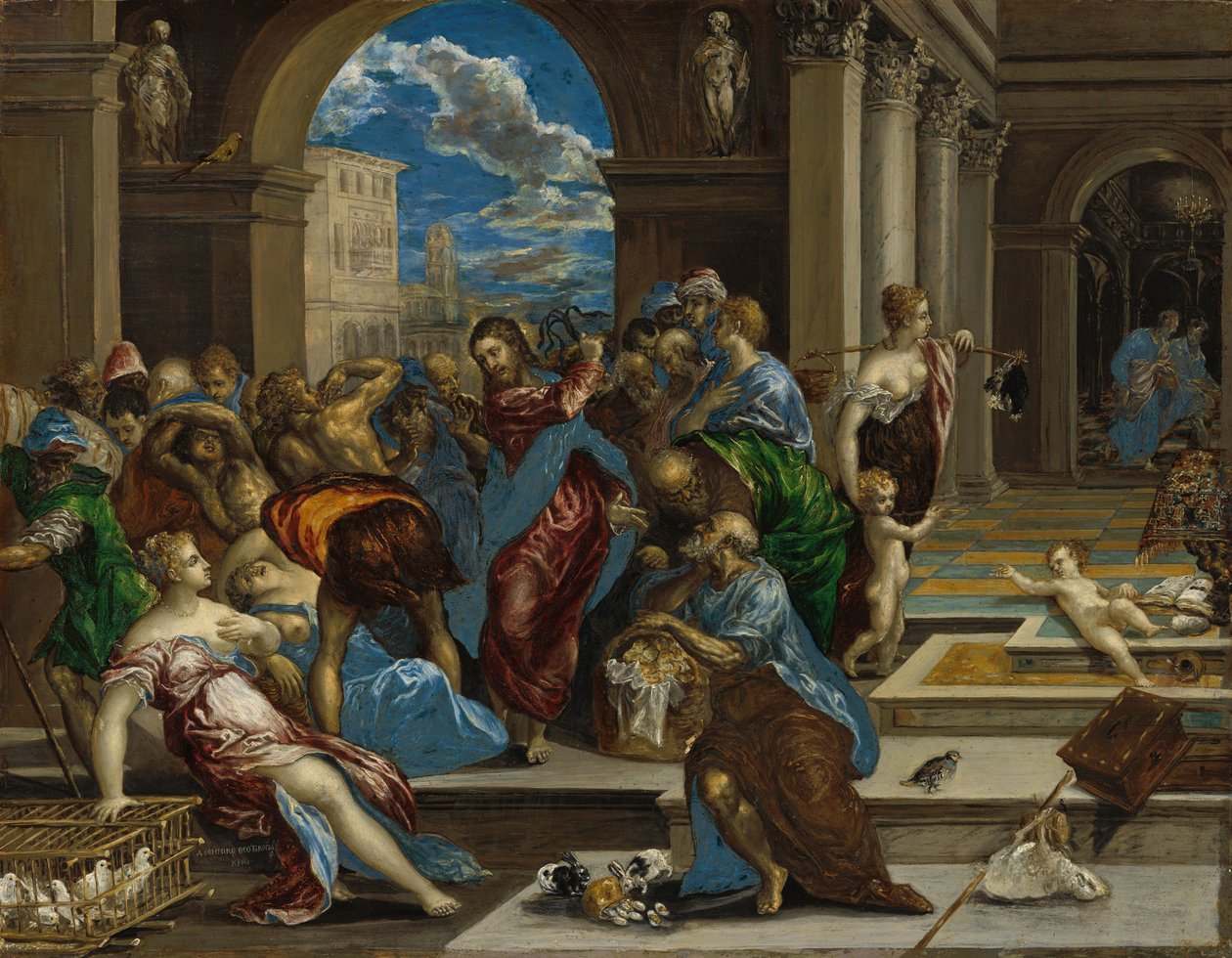 Mesih Tapınağı temizliyor by El Greco
