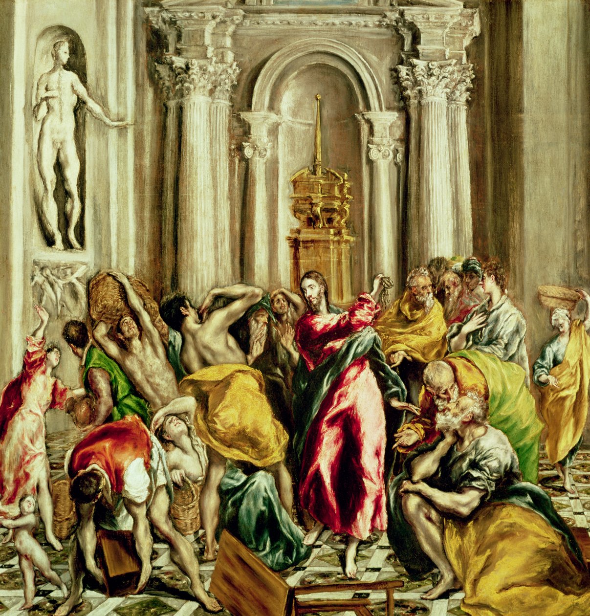 İsa Tüccarları Tapınaktan Sürerken, 1610-14 by El Greco