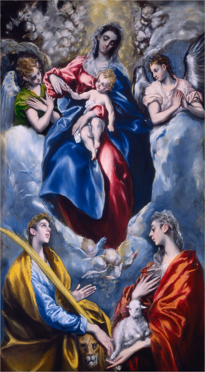 Aziz Martina ve Aziz Agnes ile Madonna ve Çocuk, 1597-1599 by El Greco