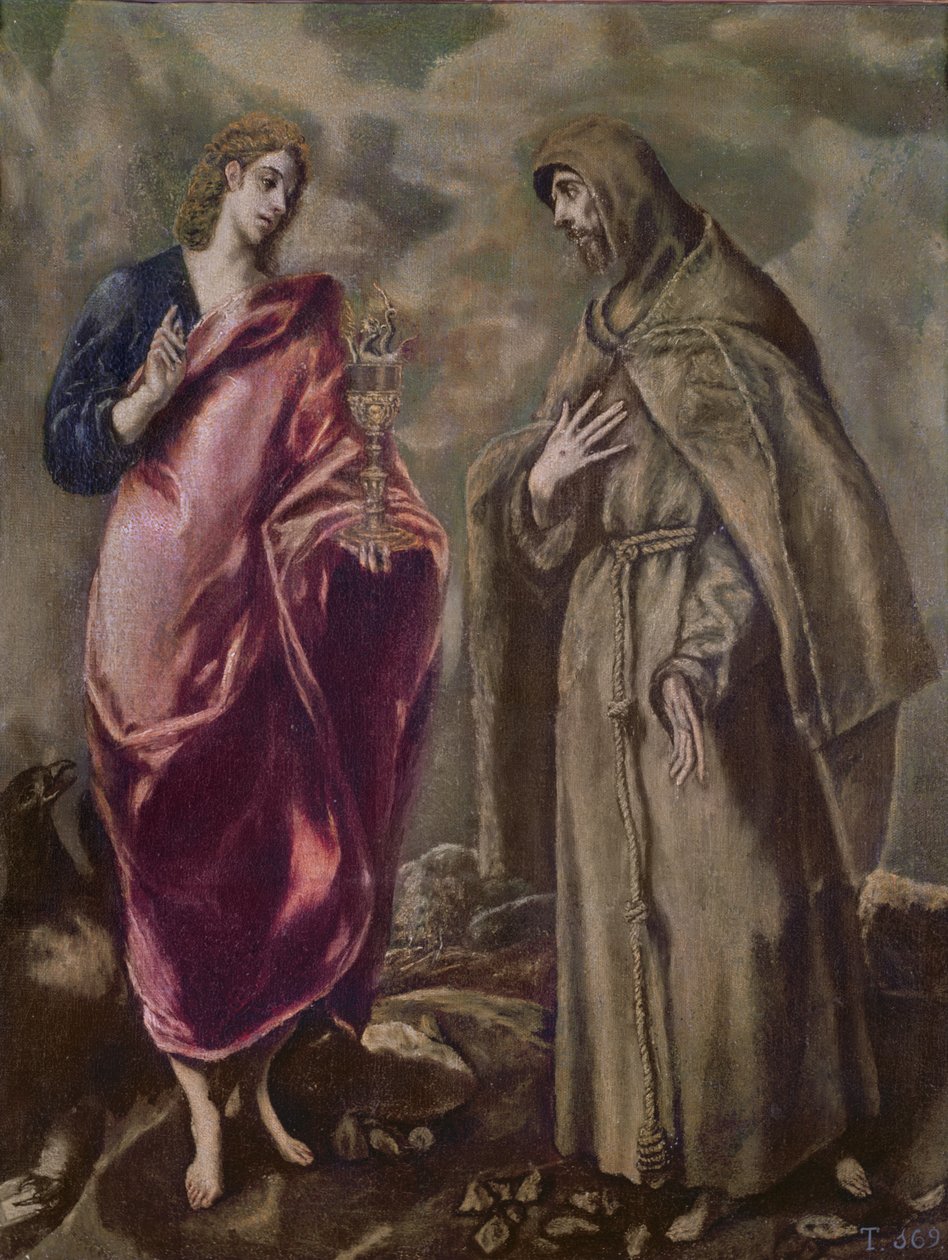 Aziz John the Evangelist ve Assisili Aziz Francis, c.1608 by El Greco