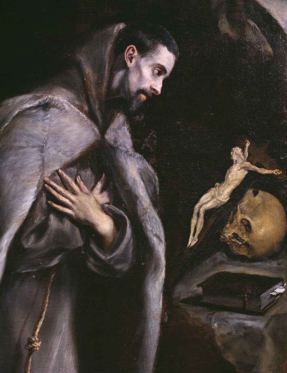 Francis meditasyon yapıyor, c.1586-92 by El Greco