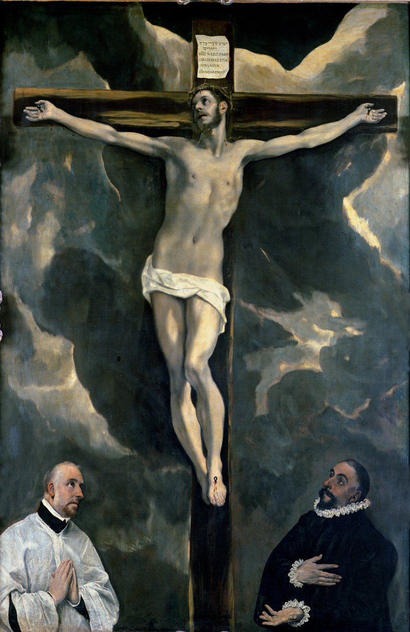 İki Donörle Çarmıha Gerilme, c.1580 by El Greco