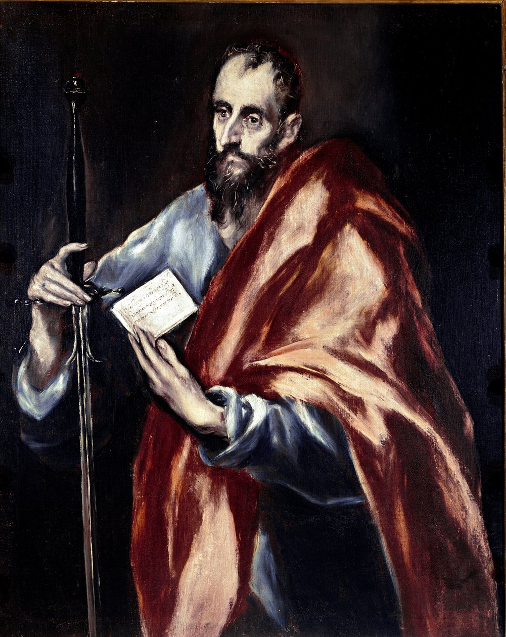 Toledo Katedrali Havarisi: Havari Aziz Paul. Domenikos Theotokopoulos dit El Greco tarafından tablo (1540-1614) by El Greco