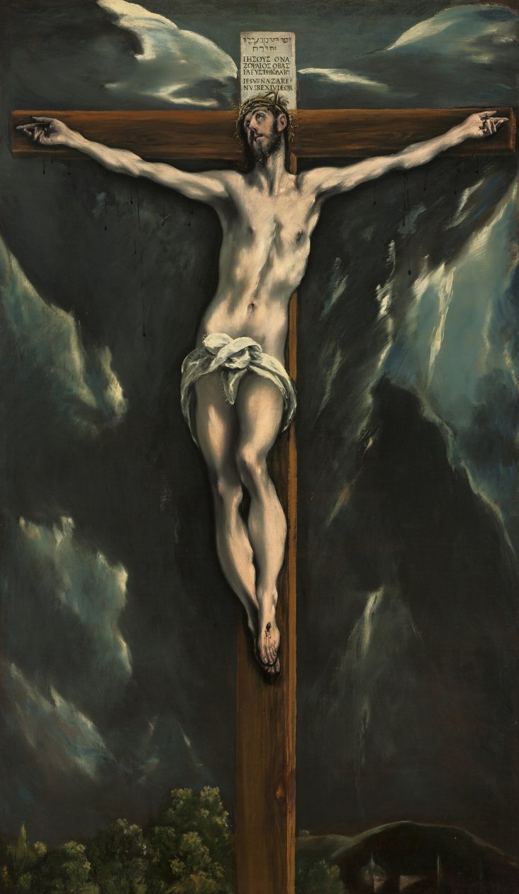 Haç Üzerinde İsa, c.1600-10 (tuval üzerine yağlı boya) by El Greco