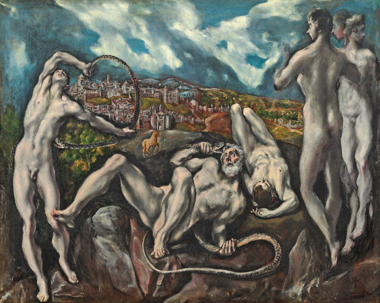 Laocoon, c.1610-14 (tuval üzerine yağlı boya) by El Greco