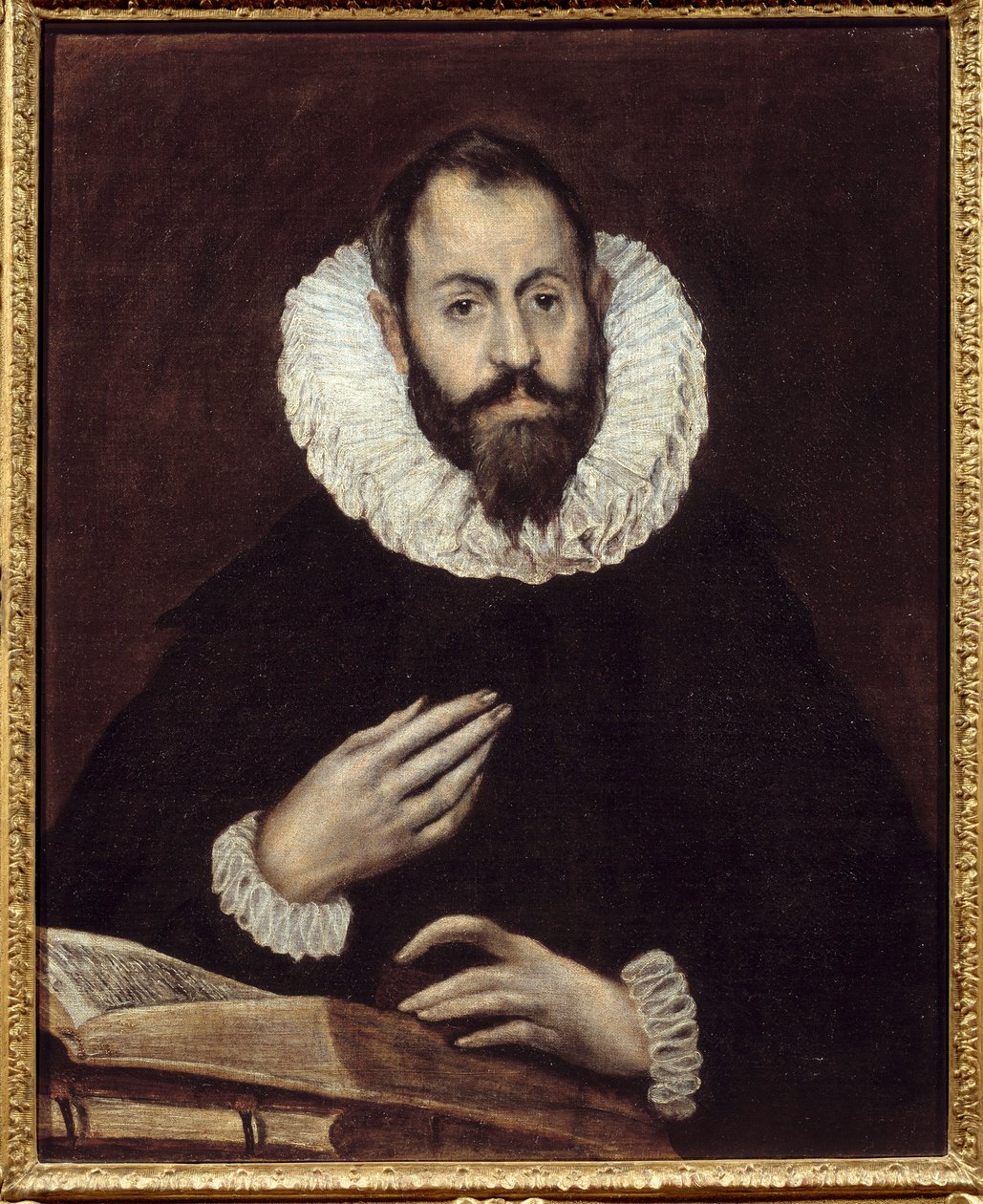 Adam portresi. Domenikos Theotokopoulos dit El Greco (1541-1614), 1600-1610 dolaylarında tablo. Tuval üzerine yağlıboya. Amiens, Musee De Picardie - Bir adamın portresi. Domenikos Theotokopoulos