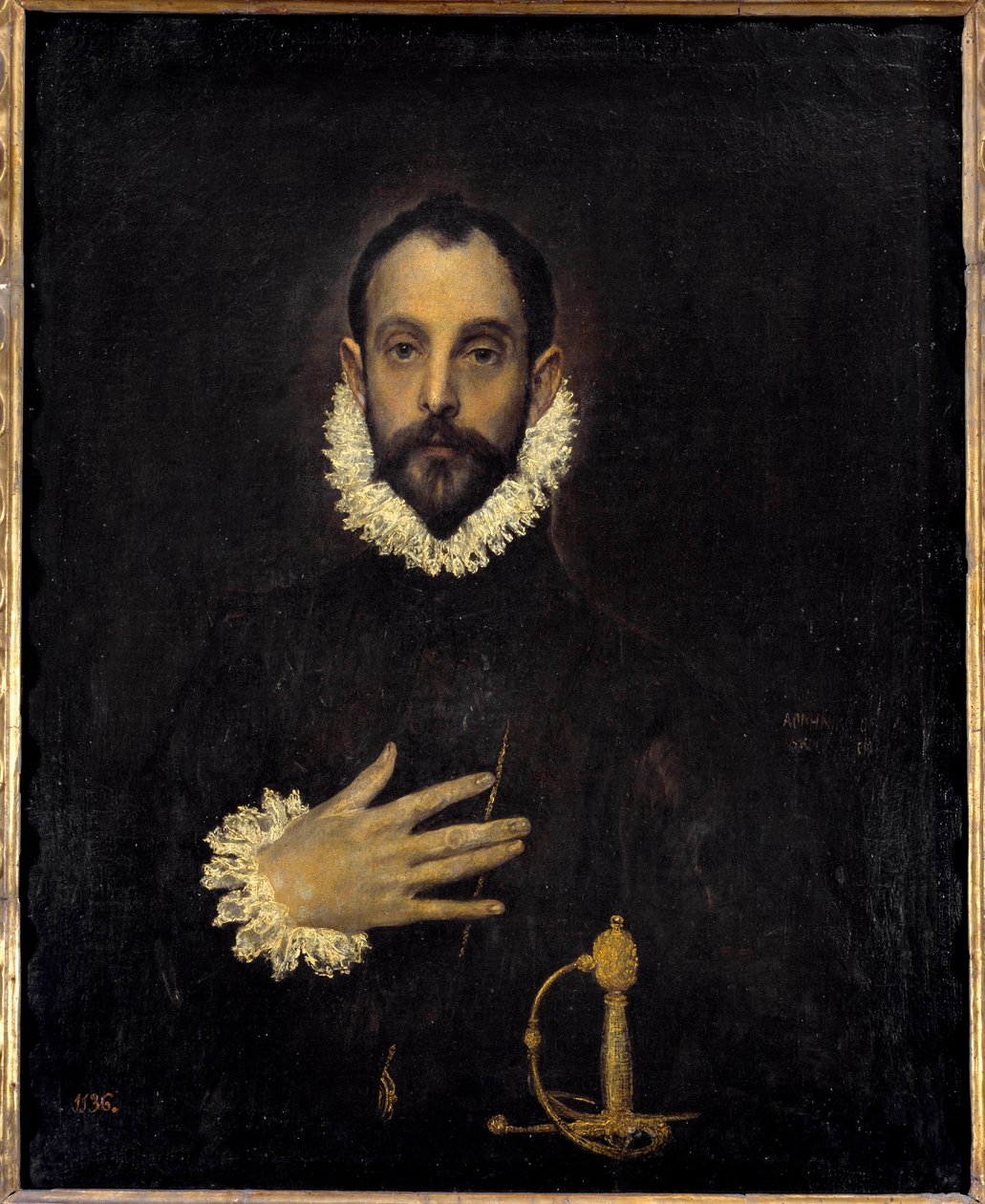 Eli göğsünde olan bir beyefendinin portresi Resim Domenikos Theotokopoulos dit El Greco (1540-1614) tarafından. 1577 Güneş. 0,81 x 0,66 m Madrid Musee du Prado by El Greco