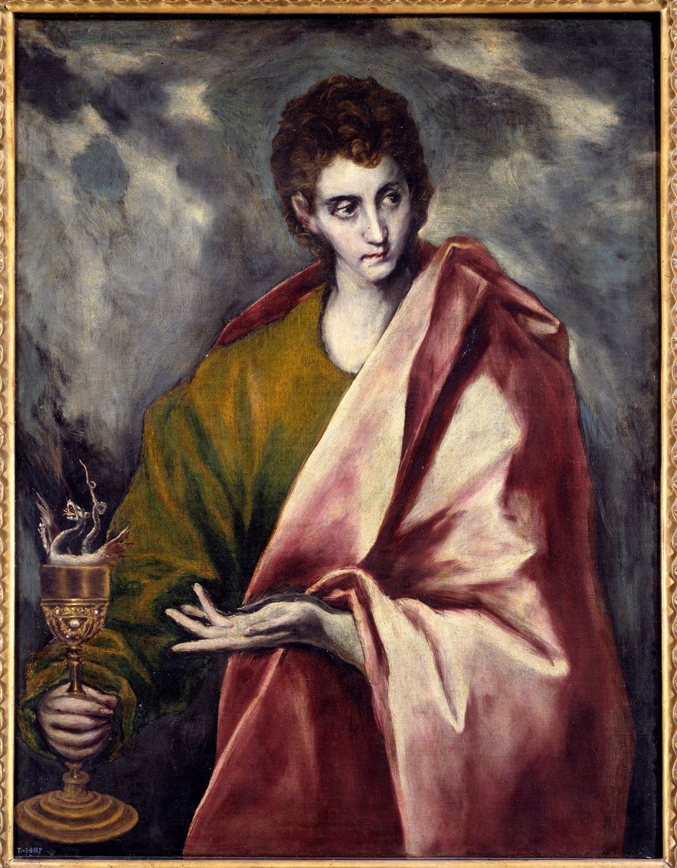 Aziz John the Evangelist Domenikos Theotokopoulos dit El Greco (1541-1614) tarafından Tablo 17. yüzyıl Güneşi. 0,9x0,77 m Madrid, Musee du Prado - Evangelist Aziz John. El Greco olarak bilinen Domenikos Theotokopoulos