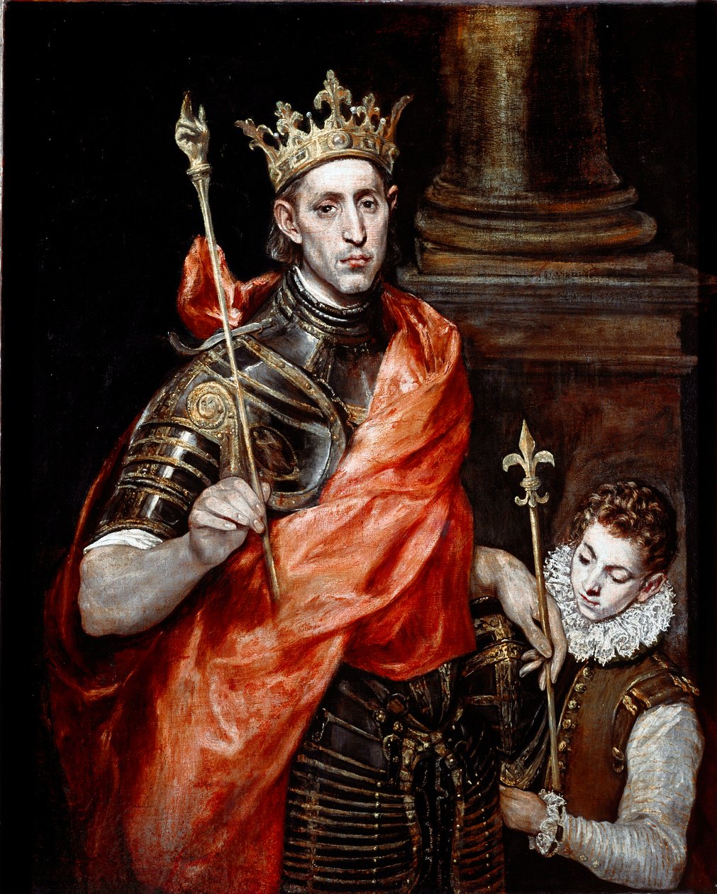Saint Louis, Fransa Kralı ve bir sayfa (Resim by El Greco