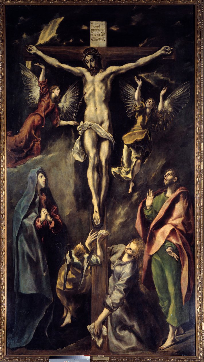 Domenikos Theotokopoulos dit El Greco (1541-1614) tarafından Çarmıha Gerilme Tablosu 17. yüzyıl Güneşi. 3,12x1,69 m Madrid, Prado Müzesi by El Greco