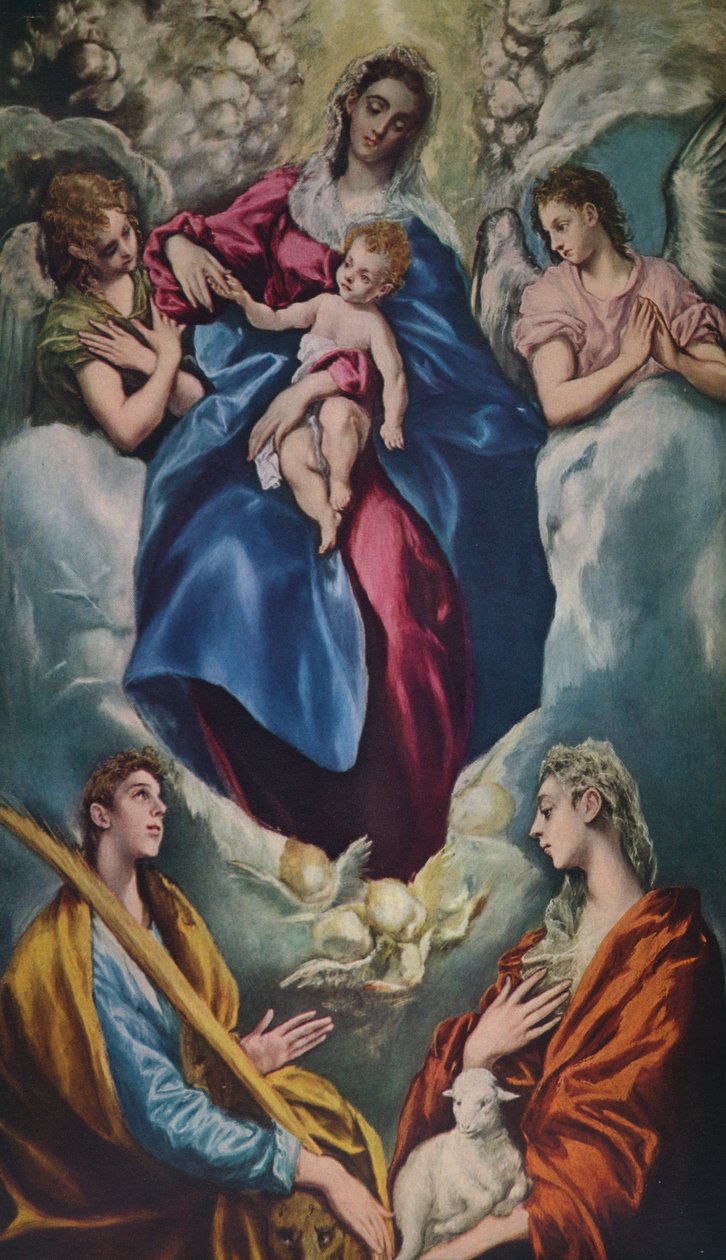 Aziz Martina ve Aziz Agnes ile Madonna ve Çocuk, 1597-1599 by El Greco