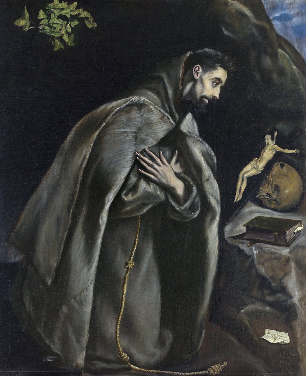 Aziz Francis çarmıha gerilmeden önce dua ediyor by El Greco