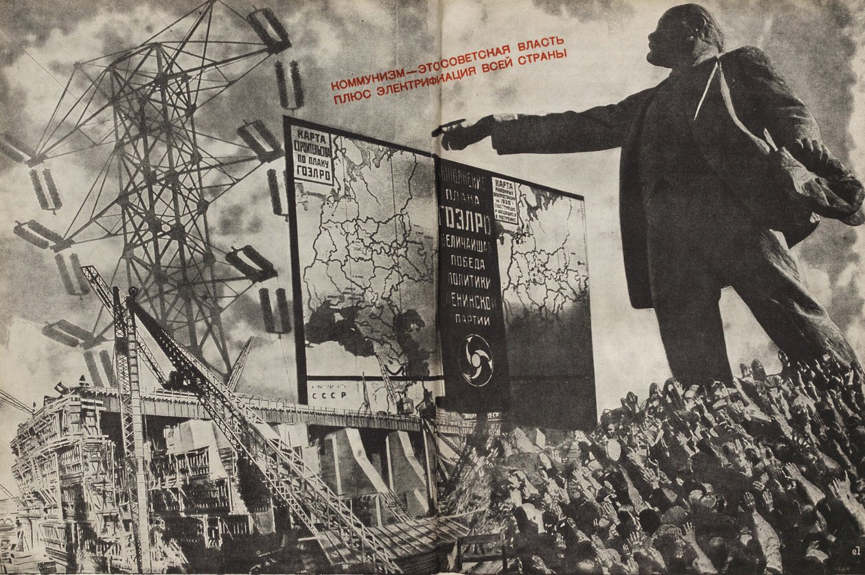 Komünizm, Sovyet hükümeti artı tüm ülkenin elektrifikasyonu, 1933. by Eliezer Markowich Lissitzky
